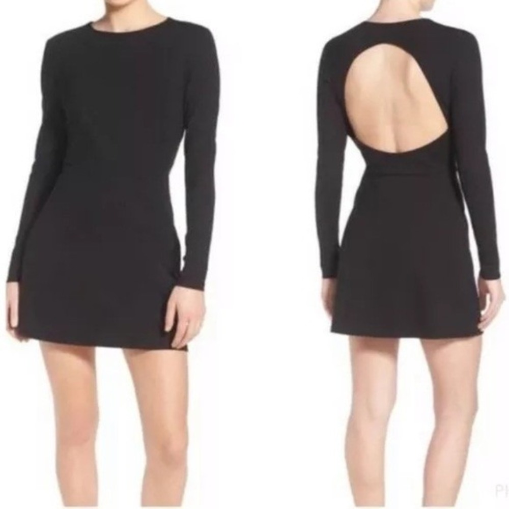Kendall + Kylie Dress Womens L‎ Black Ponte Knit Open Back A-Line Cutout NWT